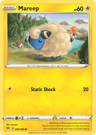 Carta Mareep 55/189 do set Darkness Ablaze — Pokémon TCG | Bynx