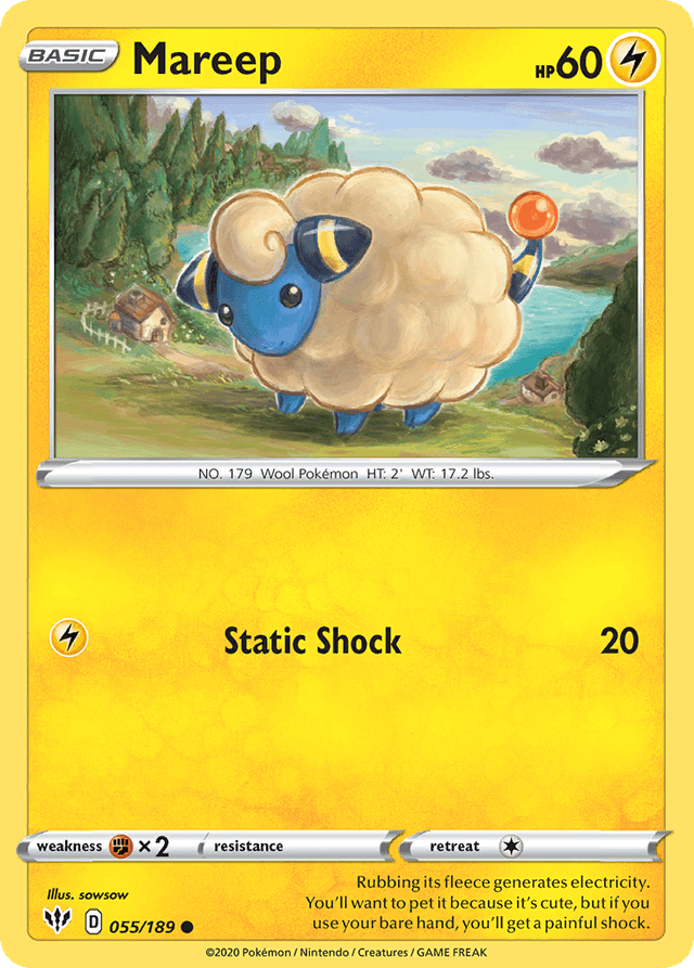 Carta Mareep 55/189 do set Darkness Ablaze — Pokémon TCG | Bynx