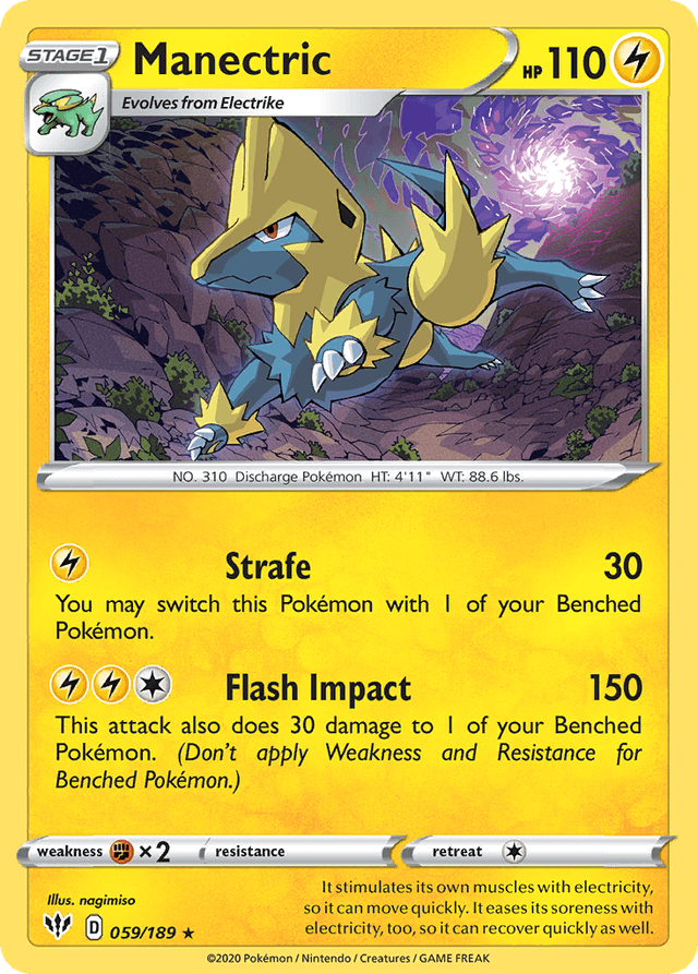 Carta Manectric 59/189 do set Darkness Ablaze — Pokémon TCG | Bynx