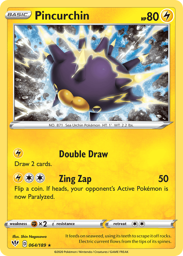 Carta Pincurchin 64/189 do set Darkness Ablaze — Pokémon TCG | Bynx