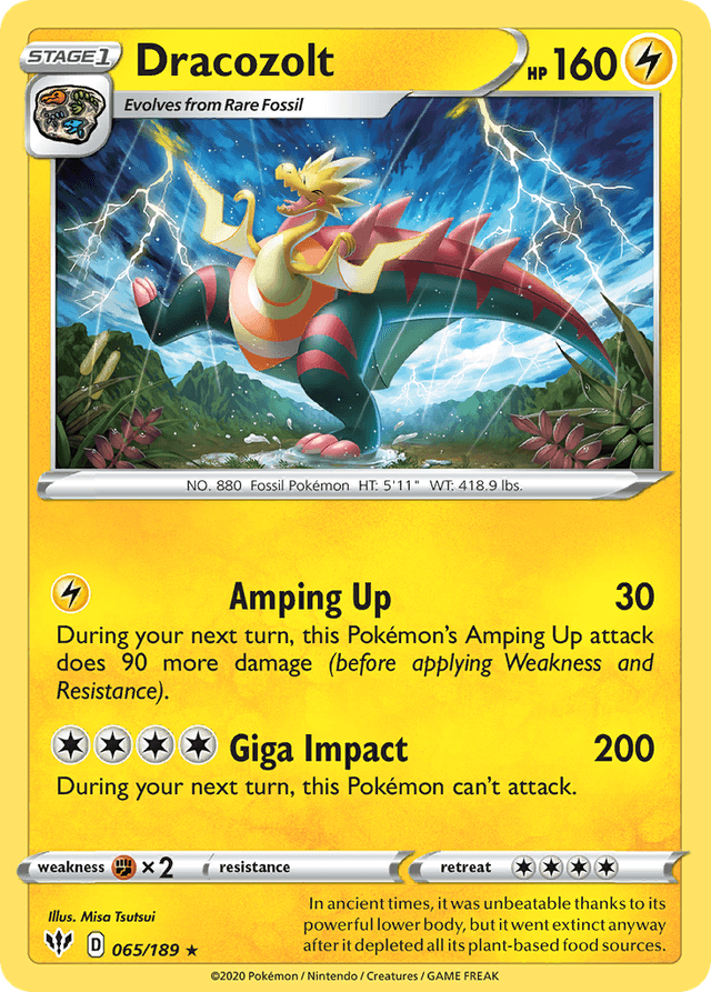 Carta Dracozolt 65/189 do set Darkness Ablaze — Pokémon TCG | Bynx