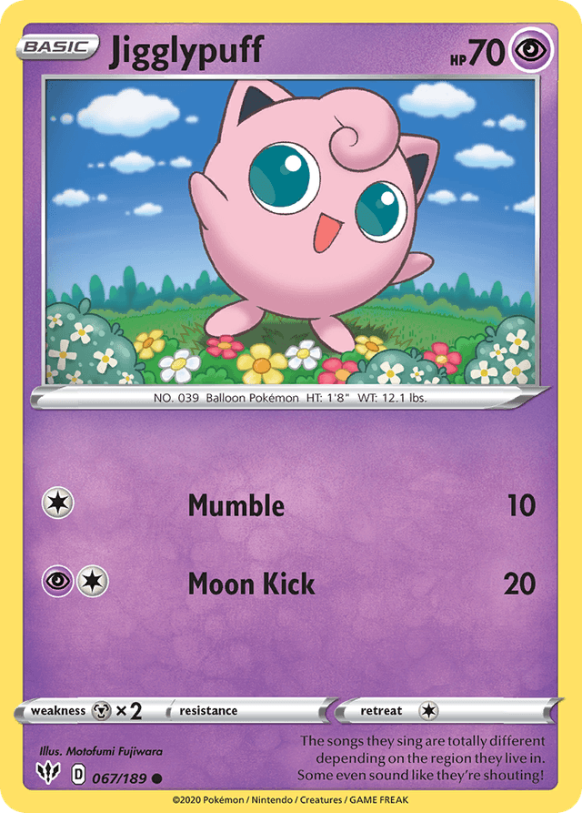 Carta Jigglypuff 67/189 do set Darkness Ablaze — Pokémon TCG | Bynx