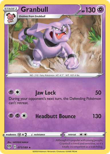 Carta Granbull 71/189 do set Darkness Ablaze — Pokémon TCG | Bynx