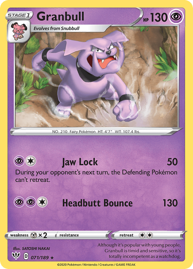 Carta Granbull 71/189 do set Darkness Ablaze — Pokémon TCG | Bynx