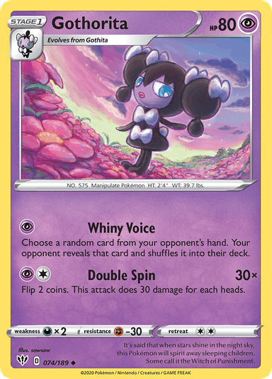 Carta Gothorita 74/189 do set Darkness Ablaze — Pokémon TCG | Bynx