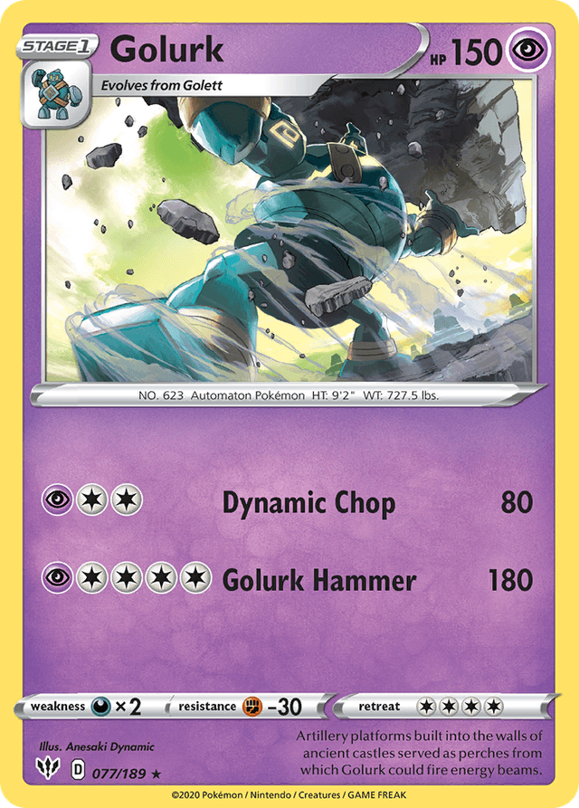 Carta Golurk 77/189 do set Darkness Ablaze — Pokémon TCG | Bynx
