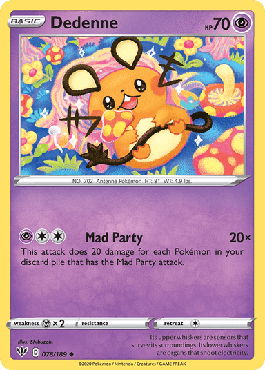 Carta Dedenne 78/189 do set Darkness Ablaze — Pokémon TCG | Bynx