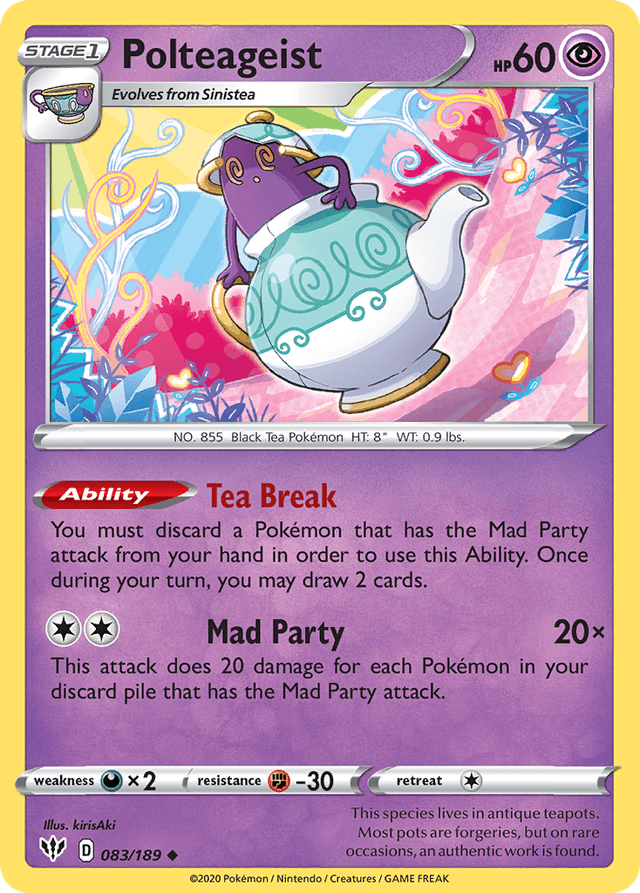 Carta Polteageist 83/189 do set Darkness Ablaze — Pokémon TCG | Bynx