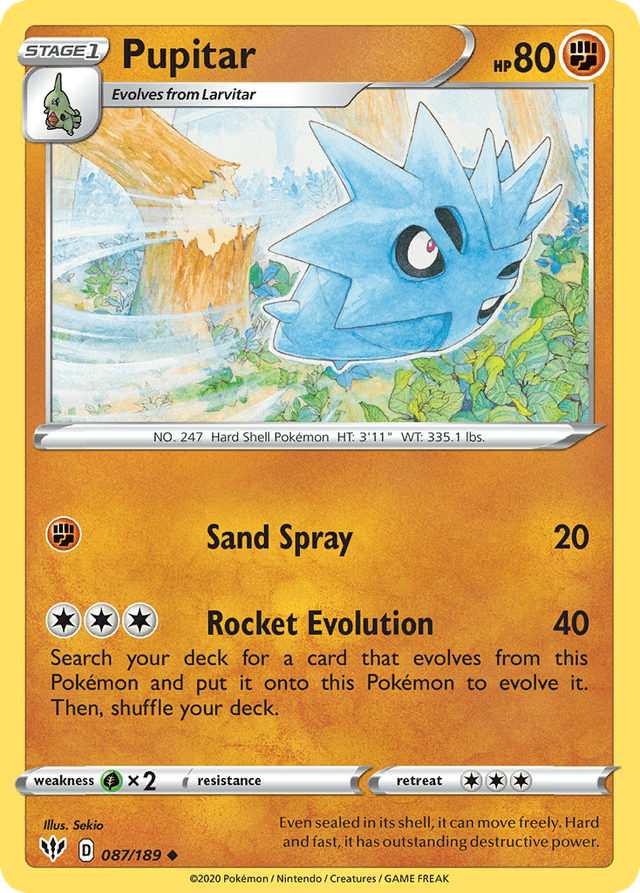 Carta Pupitar 87/189 do set Darkness Ablaze — Pokémon TCG | Bynx