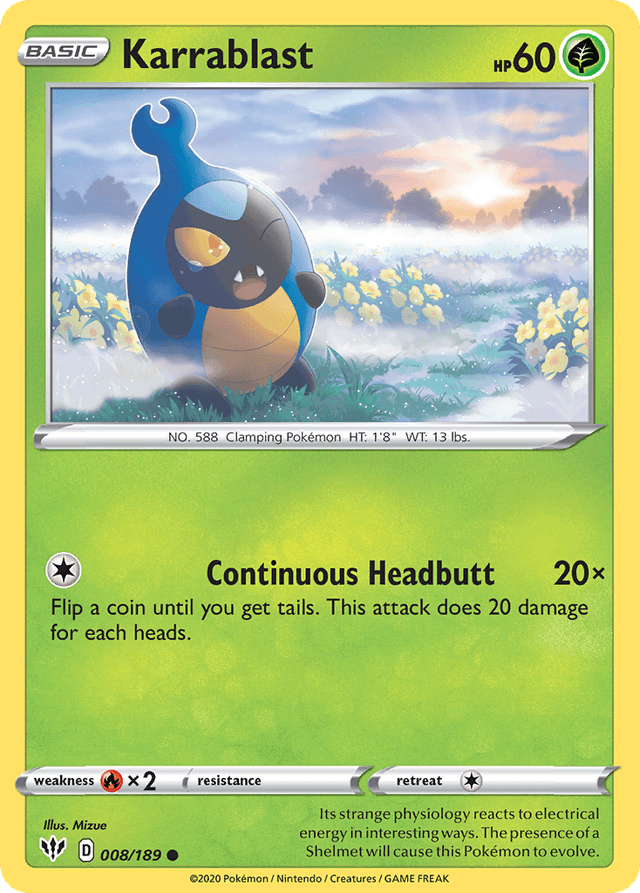 Carta Karrablast 8/189 do set Darkness Ablaze — Pokémon TCG | Bynx