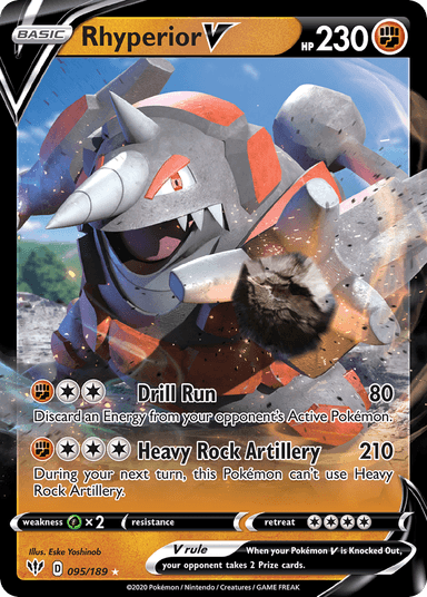 Carta Rhyperior V 95/189 do set Darkness Ablaze — Pokémon TCG | Bynx