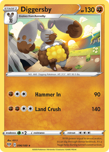 Carta Diggersby 96/189 do set Darkness Ablaze — Pokémon TCG | Bynx