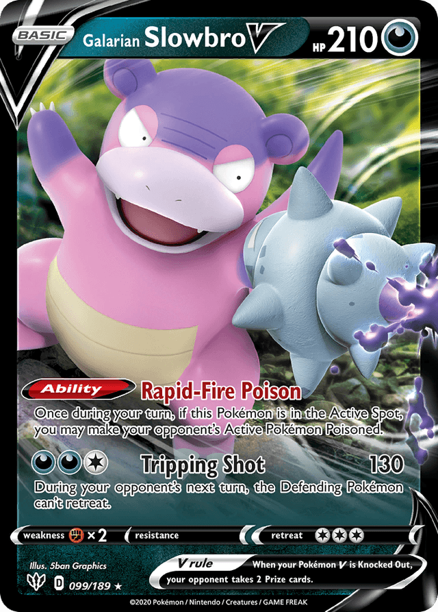 Carta Galarian Slowbro V 99/189 do set Darkness Ablaze — Pokémon TCG | Bynx