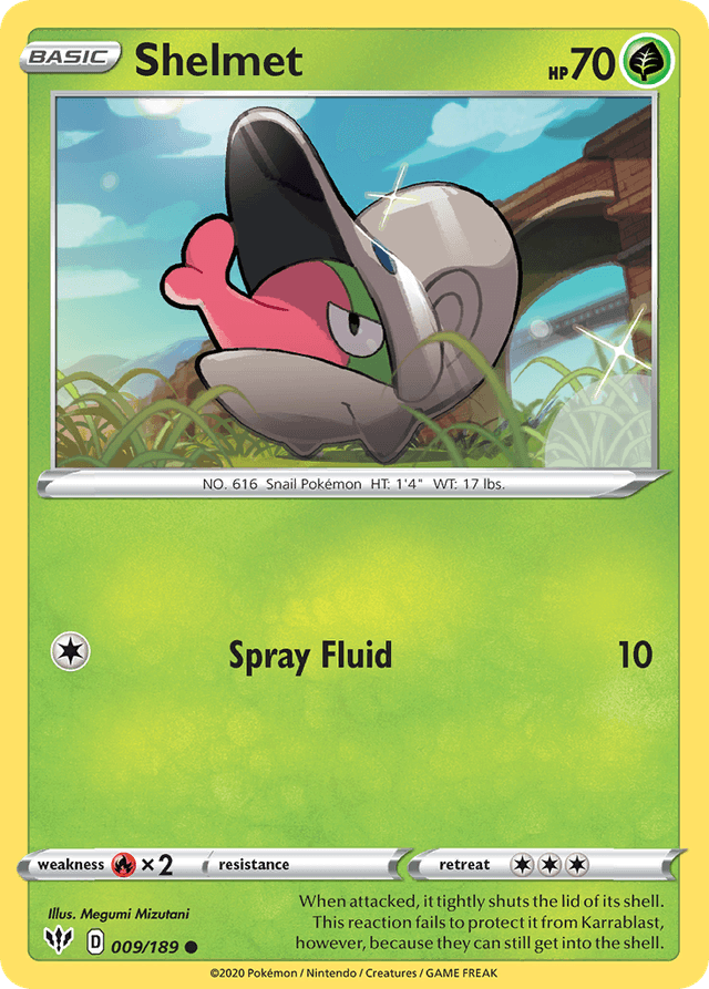 Carta Shelmet 9/189 do set Darkness Ablaze — Pokémon TCG | Bynx
