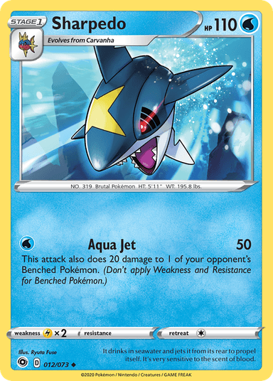 Carta Sharpedo 12/73 do set Champion's Path — Pokémon TCG | Bynx