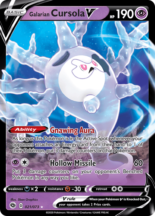 Carta Galarian Cursola V 21/73 do set Champion's Path — Pokémon TCG | Bynx