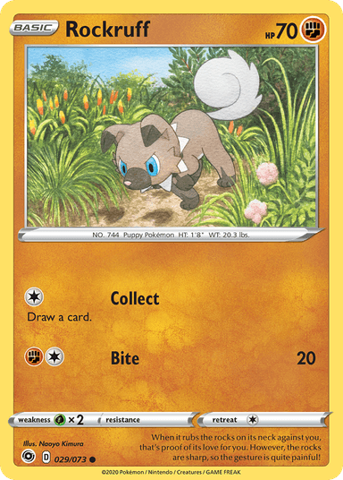Carta Rockruff 29/73 do set Champion's Path — Pokémon TCG | Bynx