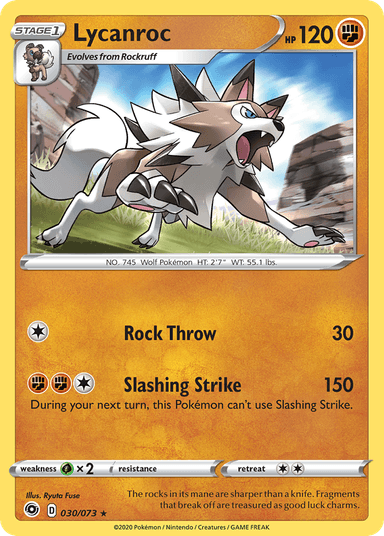 Carta Lycanroc 30/73 do set Champion's Path — Pokémon TCG | Bynx