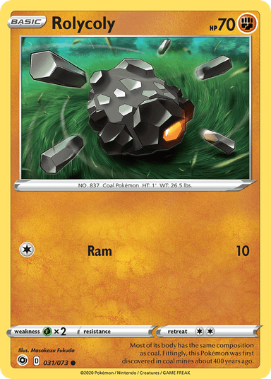 Carta Rolycoly 31/73 do set Champion's Path — Pokémon TCG | Bynx