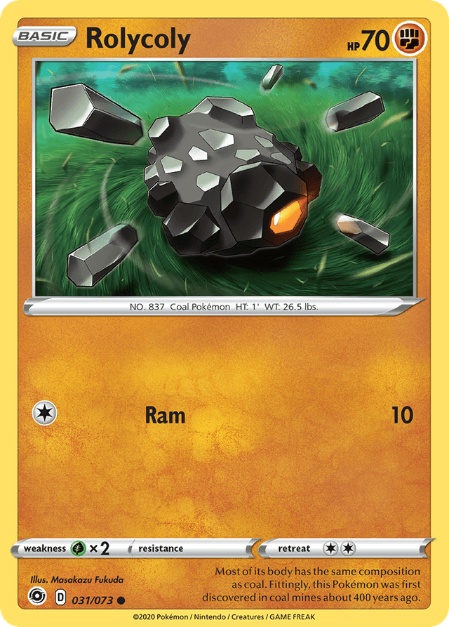 Carta Rolycoly 31/73 do set Champion's Path — Pokémon TCG | Bynx