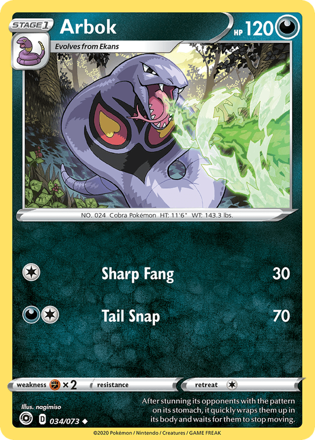 Carta Arbok 34/73 do set Champion's Path — Pokémon TCG | Bynx
