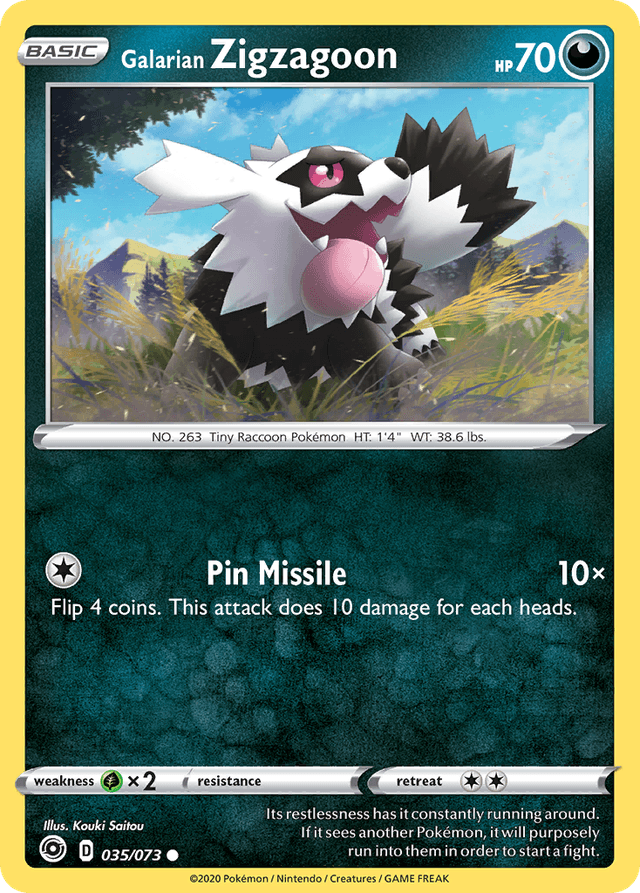 Carta Galarian Zigzagoon 35/73 do set Champion's Path — Pokémon TCG | Bynx