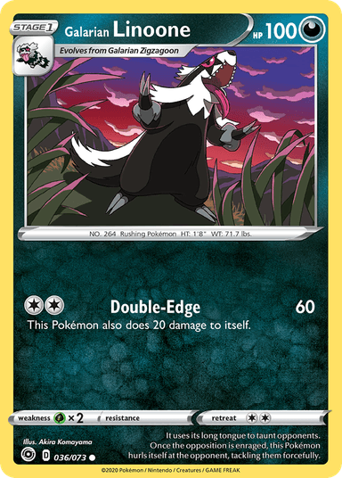 Carta Galarian Linoone 36/73 do set Champion's Path — Pokémon TCG | Bynx