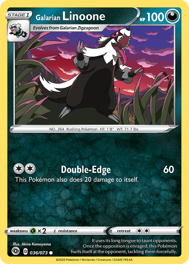 Carta Galarian Linoone 36/73 do set Champion's Path — Pokémon TCG | Bynx