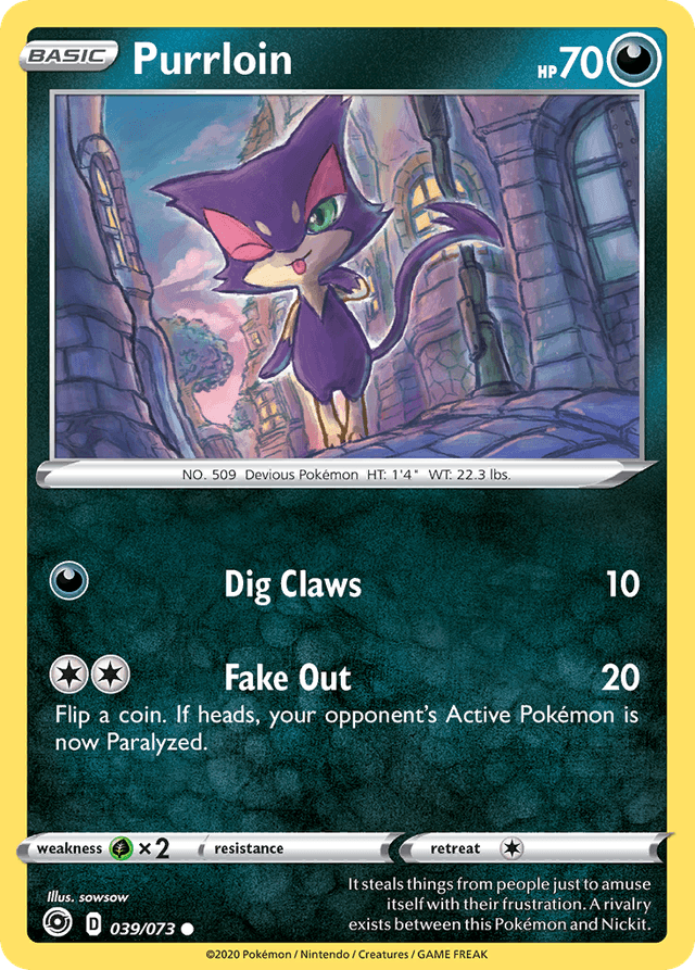 Carta Purrloin 39/73 do set Champion's Path — Pokémon TCG | Bynx
