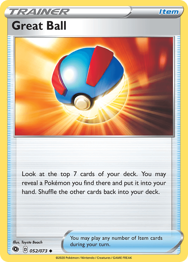 Carta Great Ball 52/73 do set Champion's Path — Pokémon TCG | Bynx