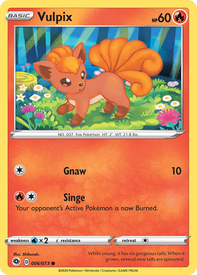 Carta Vulpix 6/73 do set Champion's Path — Pokémon TCG | Bynx