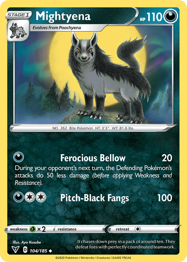 Carta Mightyena 104/185 do set Vivid Voltage — Pokémon TCG | Bynx