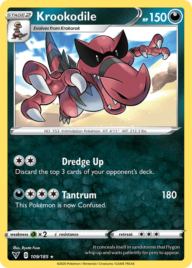 Carta Krookodile 109/185 do set Vivid Voltage — Pokémon TCG | Bynx