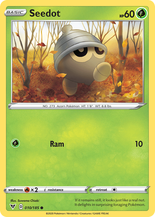 Carta Seedot 10/185 do set Vivid Voltage — Pokémon TCG | Bynx