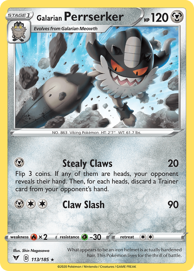 Carta Galarian Perrserker 113/185 do set Vivid Voltage — Pokémon TCG | Bynx