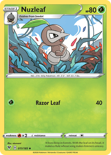 Carta Nuzleaf 11/185 do set Vivid Voltage — Pokémon TCG | Bynx