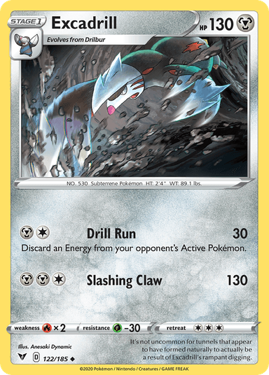 Carta Excadrill 122/185 do set Vivid Voltage — Pokémon TCG | Bynx