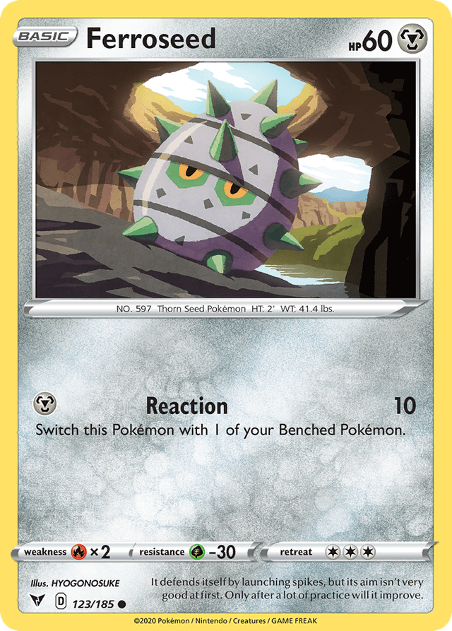 Carta Ferroseed 123/185 do set Vivid Voltage — Pokémon TCG | Bynx