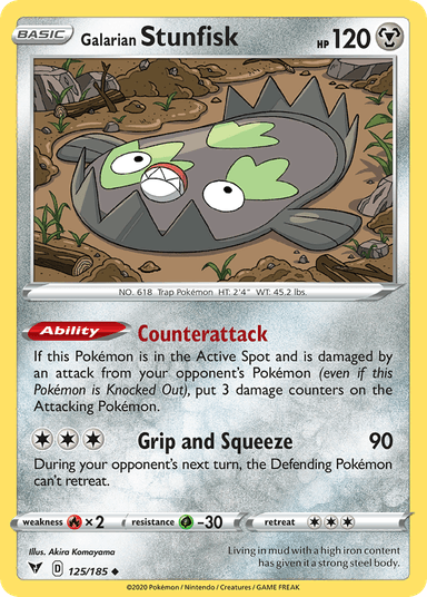 Carta Galarian Stunfisk 125/185 do set Vivid Voltage — Pokémon TCG | Bynx