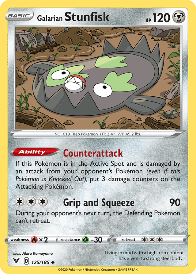 Carta Galarian Stunfisk 125/185 do set Vivid Voltage — Pokémon TCG | Bynx