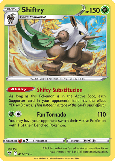 Carta Shiftry 12/185 do set Vivid Voltage — Pokémon TCG | Bynx