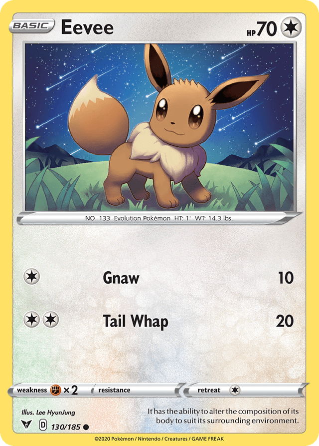Carta Eevee 130/185 do set Vivid Voltage — Pokémon TCG | Bynx