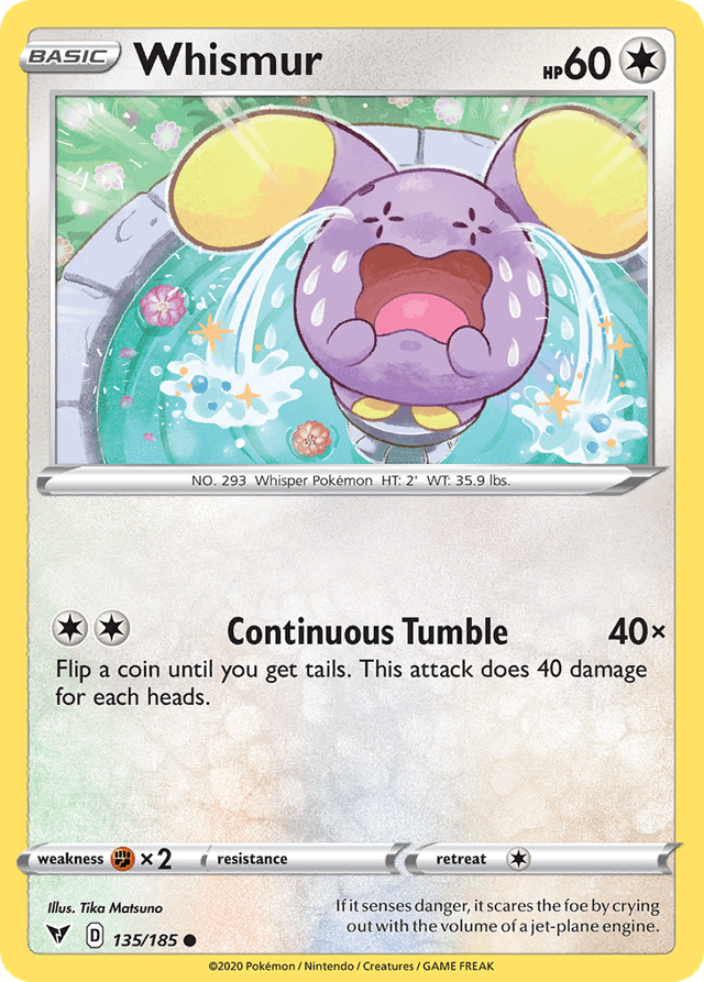 Carta Whismur 135/185 do set Vivid Voltage — Pokémon TCG | Bynx