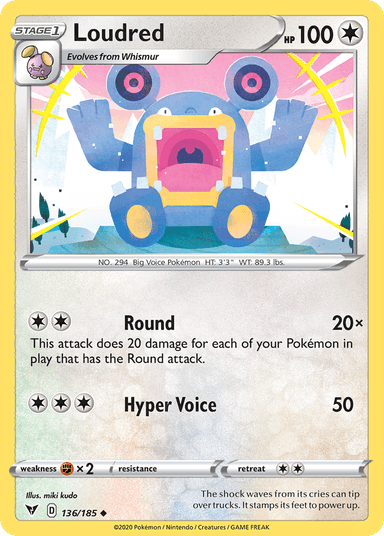 Carta Loudred 136/185 do set Vivid Voltage — Pokémon TCG | Bynx