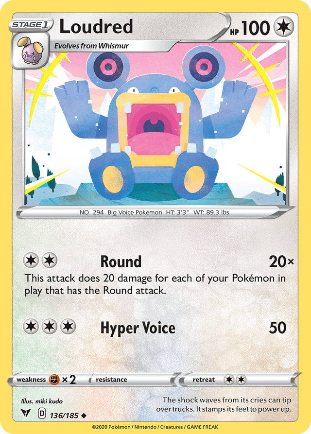 Carta Loudred 136/185 do set Vivid Voltage — Pokémon TCG | Bynx