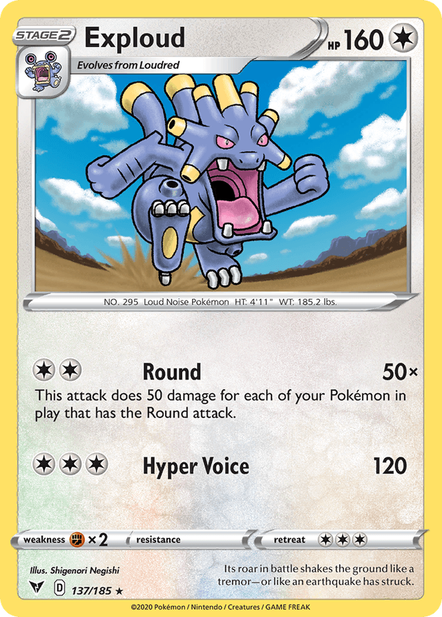 Carta Exploud 137/185 do set Vivid Voltage — Pokémon TCG | Bynx