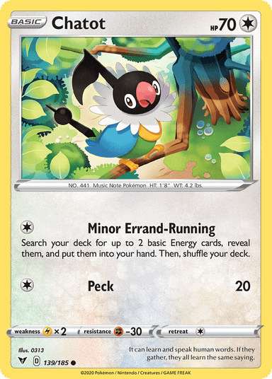 Carta Chatot 139/185 do set Vivid Voltage — Pokémon TCG | Bynx