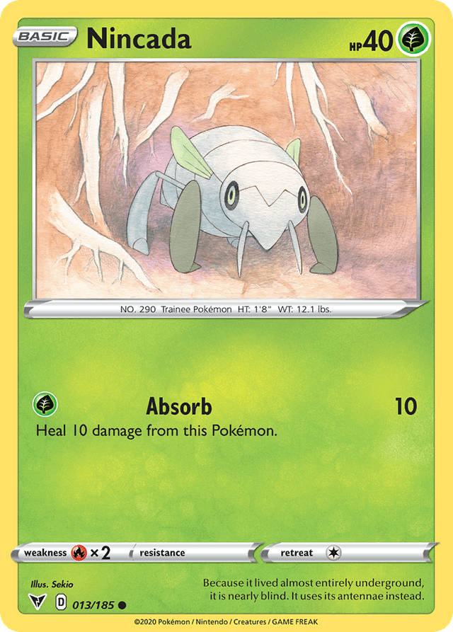 Carta Nincada 13/185 do set Vivid Voltage — Pokémon TCG | Bynx