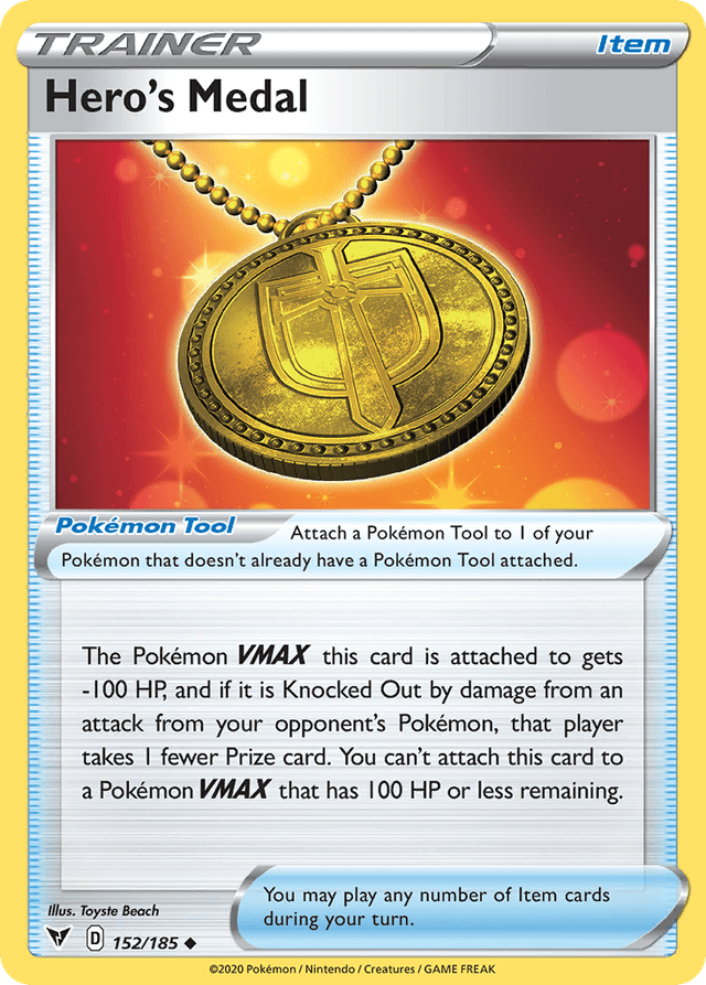 Carta Hero's Medal 152/185 do set Vivid Voltage — Pokémon TCG | Bynx