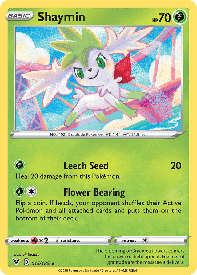 Carta Shaymin 15/185 do set Vivid Voltage — Pokémon TCG | Bynx